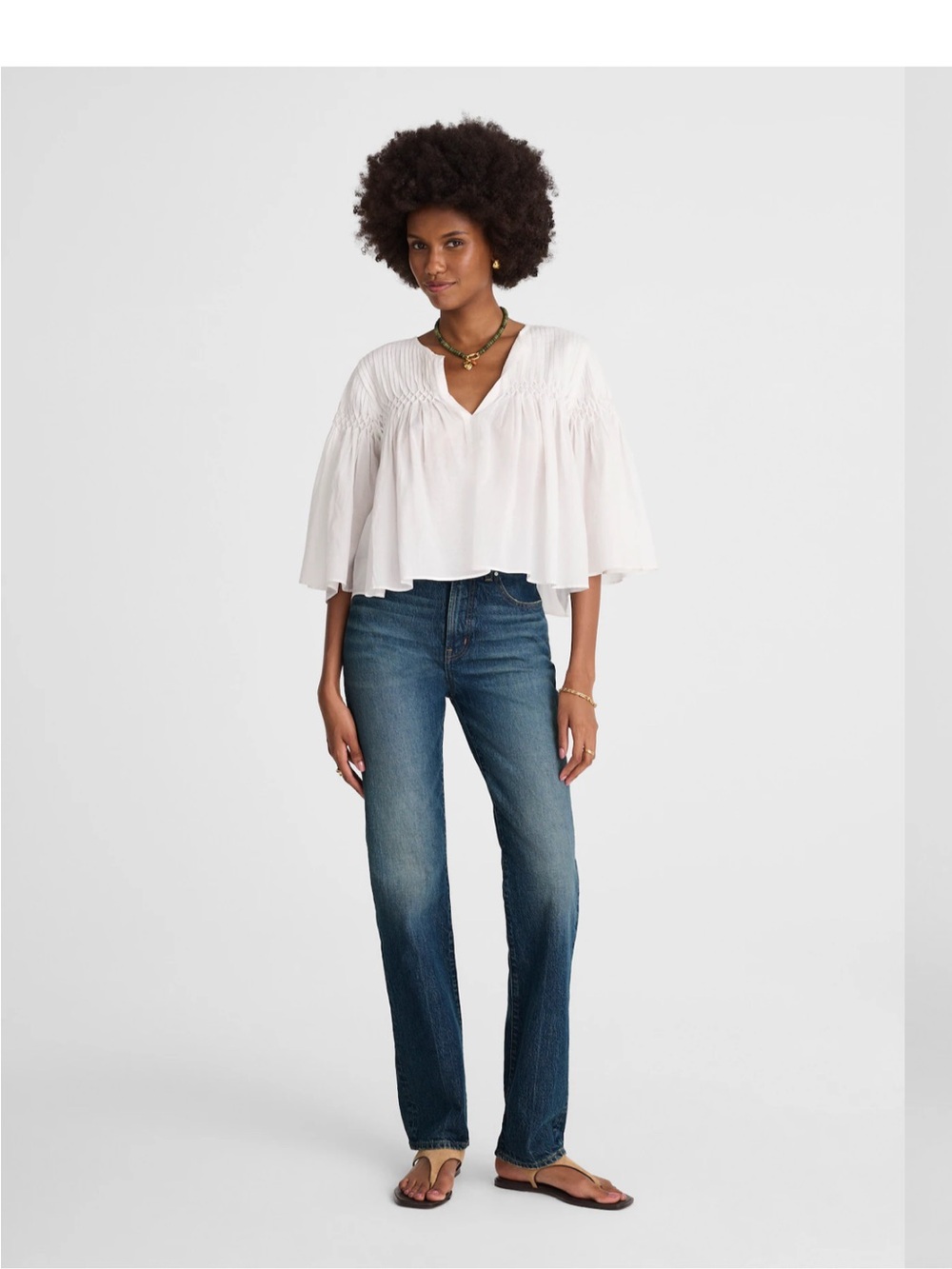Madewell The Longline Straight Jean - Greendale Wash Comfort Stretch